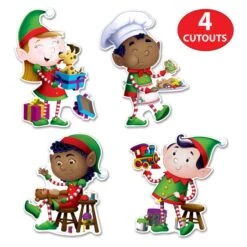 Elves Cutout Decorations (4 Per Package) 10 Elves Cutout Decorations (4 Per Package) -Bulk Party Supplies Shop 22732 i4 1 elves cutouts