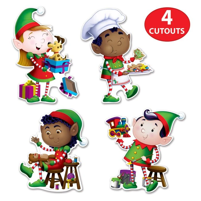 Elves Cutout Decorations (4 Per Package) 5 Elves Cutout Decorations (4 Per Package) - Image 5