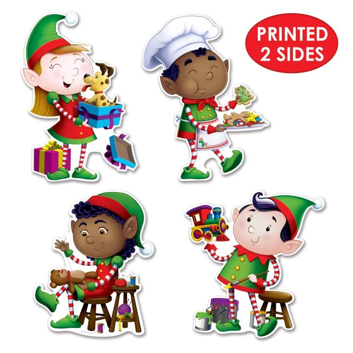 Elves Cutout Decorations (4 Per Package) 6 Elves Cutout Decorations (4 Per Package) - Image 6