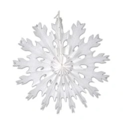 Christmas White Tissue Snowflakes, Assorted Designs