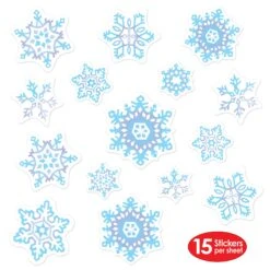 Christmas Snowflake Stickers (4 Sheets Per Package) -Bulk Party Supplies Shop 24020 i4