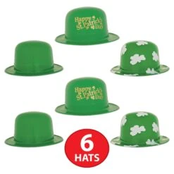 St Patrick's Derby Assortment (6 Per Package) -Bulk Party Supplies Shop 30718 i7 1