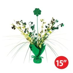 Shamrock Gleam 'N Spray Centerpiece (1 Per Package) -Bulk Party Supplies Shop 30722 i5 shamrock gleam n spray centerpiece