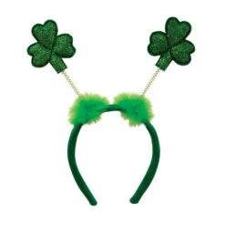 St. Patrick's Day Glittered Shamrock Boppers- Dark Green With Glitter