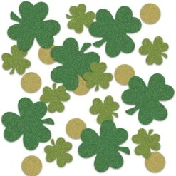 St. Patrick's Day Shamrock & Coin Deluxe Sparkle Confetti (0.5 Oz Per Package)