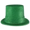 St. Patricks Day Party Green Glittered Top Hat (24 Per Case)