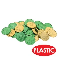 St. Patrick's Day Lucky Leprechaun Plastic Coins (40 Per Package) -Bulk Party Supplies Shop 30856 i4 1