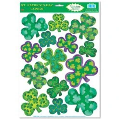 Irish-Mood Shamrock Clings (14 Per Package)