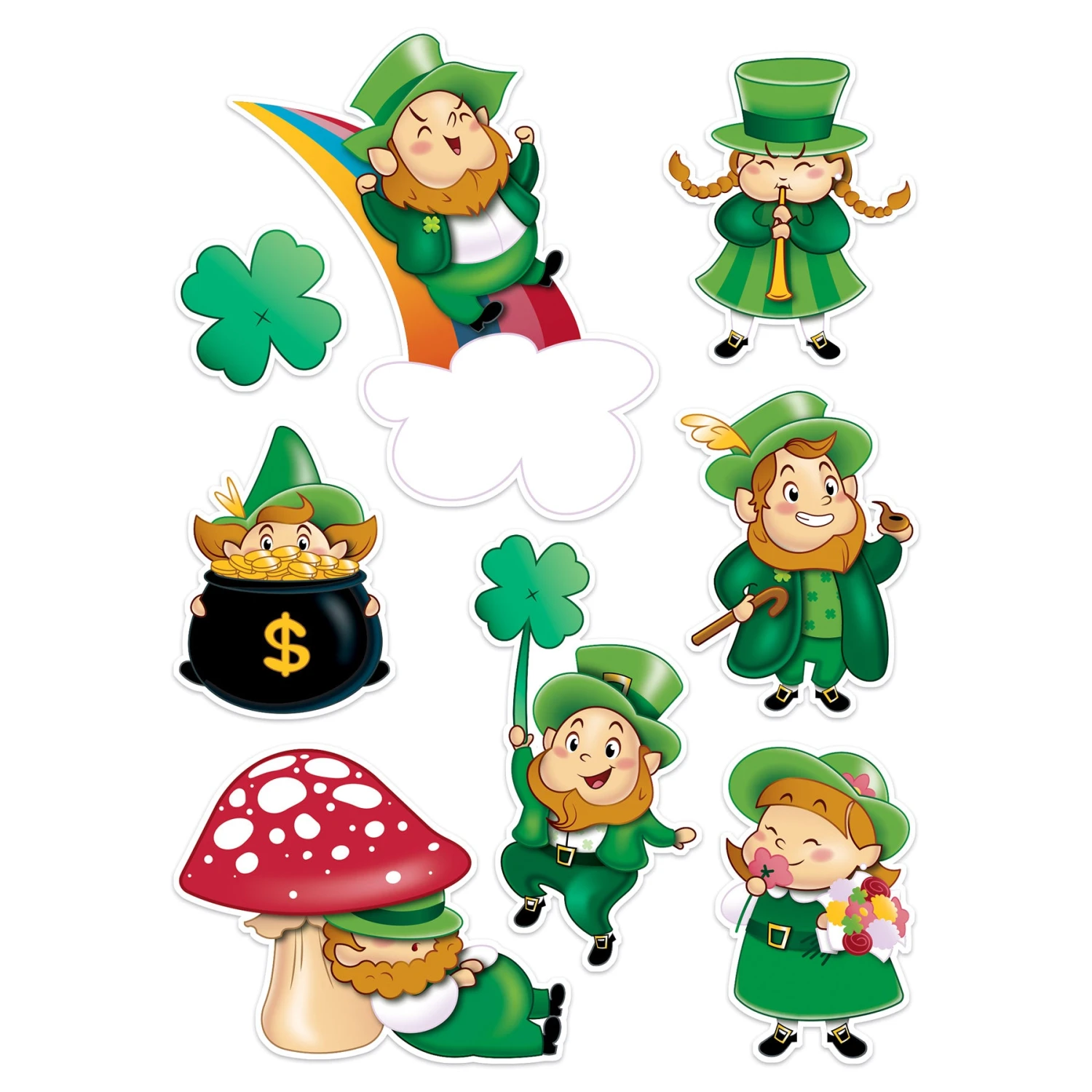 Leprechaun/Shamrock Stickers (4 Sheets Per Package) 1 Leprechaun/Shamrock Stickers (4 Sheets Per Package)