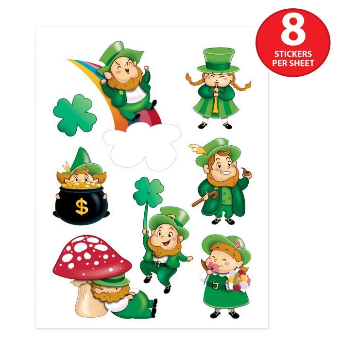 Leprechaun/Shamrock Stickers (4 Sheets Per Package) 5 Leprechaun/Shamrock Stickers (4 Sheets Per Package) - Image 5