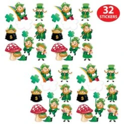 Leprechaun/Shamrock Stickers (4 Sheets Per Package) 12 Leprechaun/Shamrock Stickers (4 Sheets Per Package) -Bulk Party Supplies Shop 33146 i4 2 leprechaun shamrock stickers