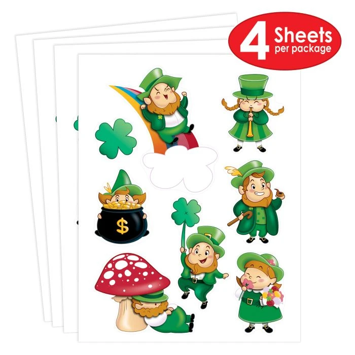 Leprechaun/Shamrock Stickers (4 Sheets Per Package) 4 Leprechaun/Shamrock Stickers (4 Sheets Per Package) - Image 4
