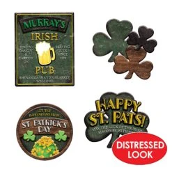 St Patrick's Day Sign Cutouts (4 Per Package) -Bulk Party Supplies Shop 33248 i4