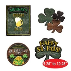 St Patrick's Day Sign Cutouts (4 Per Package) -Bulk Party Supplies Shop 33248 i5