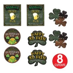 St Patrick's Day Sign Cutouts (4 Per Package) -Bulk Party Supplies Shop 33248 i7 1