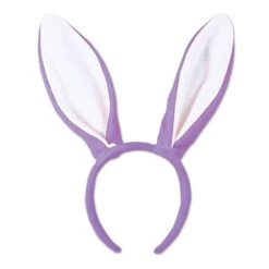 Easter Soft-Touch Bunny Ears - Lavender & White