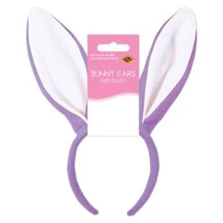 Easter Soft-Touch Bunny Ears - Lavender & White -Bulk Party Supplies Shop 40771 LW i3