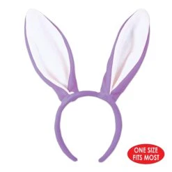 Easter Soft-Touch Bunny Ears - Lavender & White -Bulk Party Supplies Shop 40771 LW i4