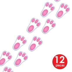 Easter Bunny Paw Prints Peel 'N Place Clings (12 Per Package) -Bulk Party Supplies Shop 44139 i4