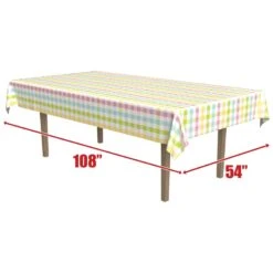 Easter Plaid Paper Tablecover (12 Packages) -Bulk Party Supplies Shop 44145 i5