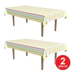 Easter Plaid Paper Tablecover (12 Packages) -Bulk Party Supplies Shop 44145 i7 1