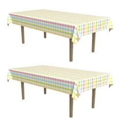 Easter Plaid Paper Tablecover (12 Packages) -Bulk Party Supplies Shop 44145 i7