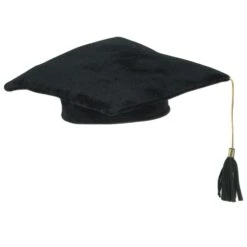 Plush Graduate Graduation Party Cap- Black