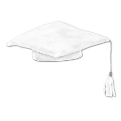 Plush Graduate Graduation Party Cap- White