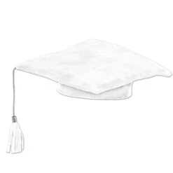 Plush Graduate Graduation Party Cap- White -Bulk Party Supplies Shop 50004 W i4