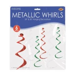 Day Of The Dead Twirly Whirlys Assorted Red - White - Green (6 Per Package) -Bulk Party Supplies Shop 50065 RWG i3