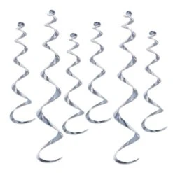 Twirly Party Whirlys Silver (6 Per Package)