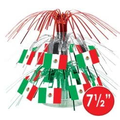 Fiesta Mexican Flag Mini Cascade Centerpiece -Bulk Party Supplies Shop 50106 i5