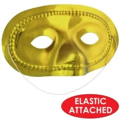 Mardi Gras Metallic Half Mask - Gold 8 Mardi Gras Metallic Half Mask - Gold -Bulk Party Supplies Shop 50144 GD i4