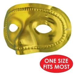 Mardi Gras Metallic Half Mask - Gold 9 Mardi Gras Metallic Half Mask - Gold -Bulk Party Supplies Shop 50144 GD i5