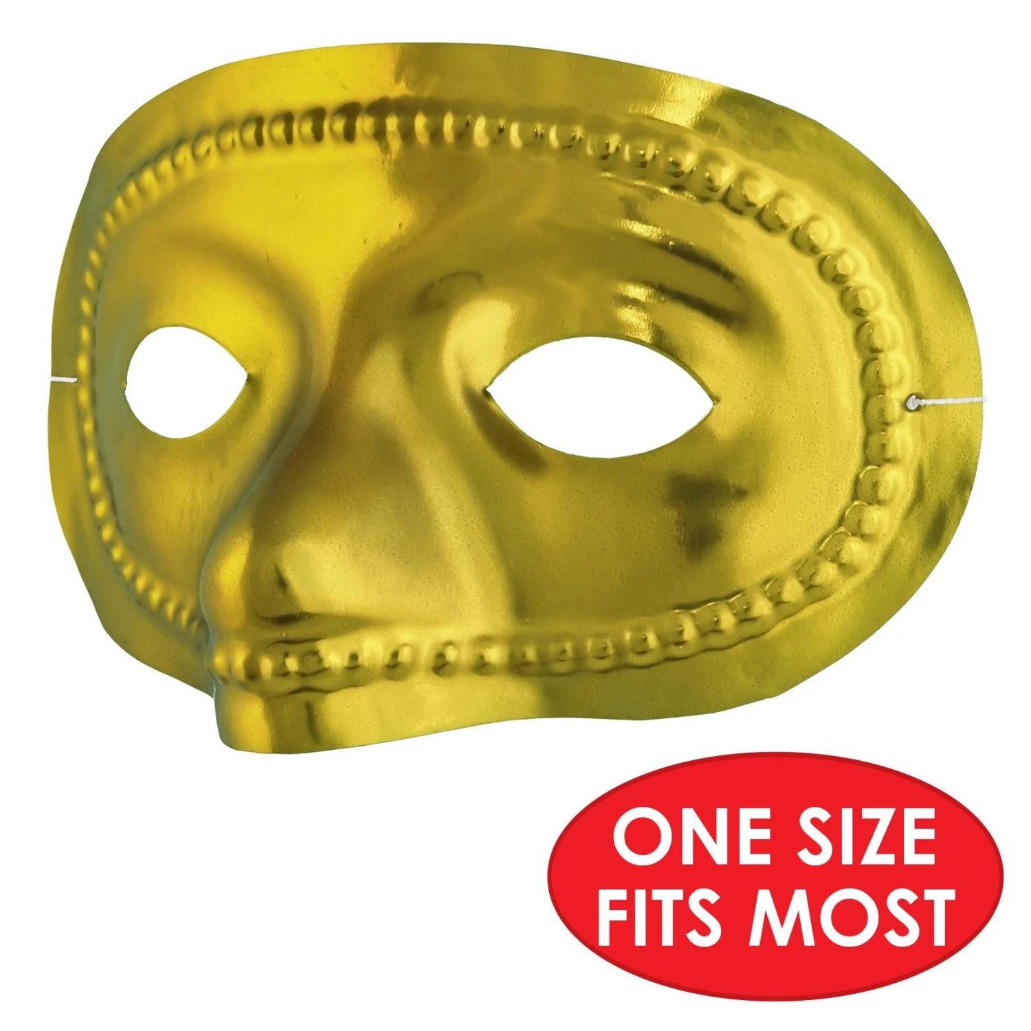 Mardi Gras Metallic Half Mask - Gold 4 Mardi Gras Metallic Half Mask - Gold - Image 4