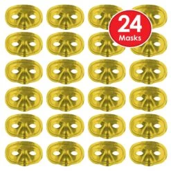 Mardi Gras Metallic Half Mask - Gold 11 Mardi Gras Metallic Half Mask - Gold -Bulk Party Supplies Shop 50144 GD i7 1