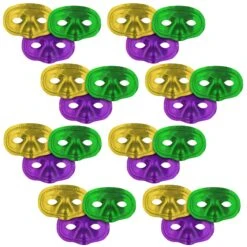 Mardi Gras Metallic Half Masks -Bulk Party Supplies Shop 50144 GGP i7