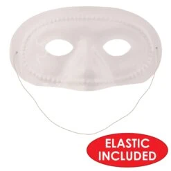 Mardi Gras White Half Mask -Bulk Party Supplies Shop 50144 W i4