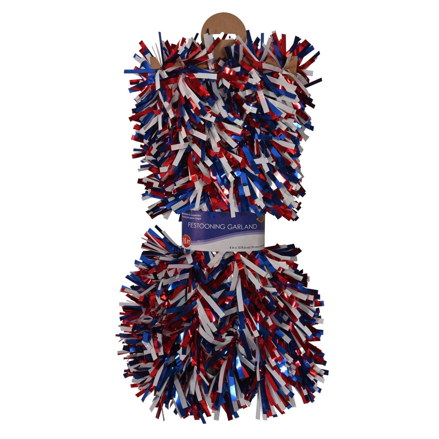 6-Ply Metallic Festooning Party Garland - Red - White - Blue 3 6-Ply Metallic Festooning Party Garland - Red - White - Blue - Image 3