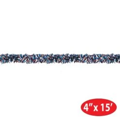 6-Ply Metallic Festooning Party Garland - Red - White - Blue 9 6-Ply Metallic Festooning Party Garland - Red - White - Blue -Bulk Party Supplies Shop 50281 RWB i5