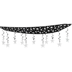 The Stars Are Out Party Ceiling Decoration - Black & Silver