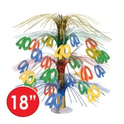 40th Birthday Party Cascade Centerpiece - Multi-color -Bulk Party Supplies Shop 50362 MC i5