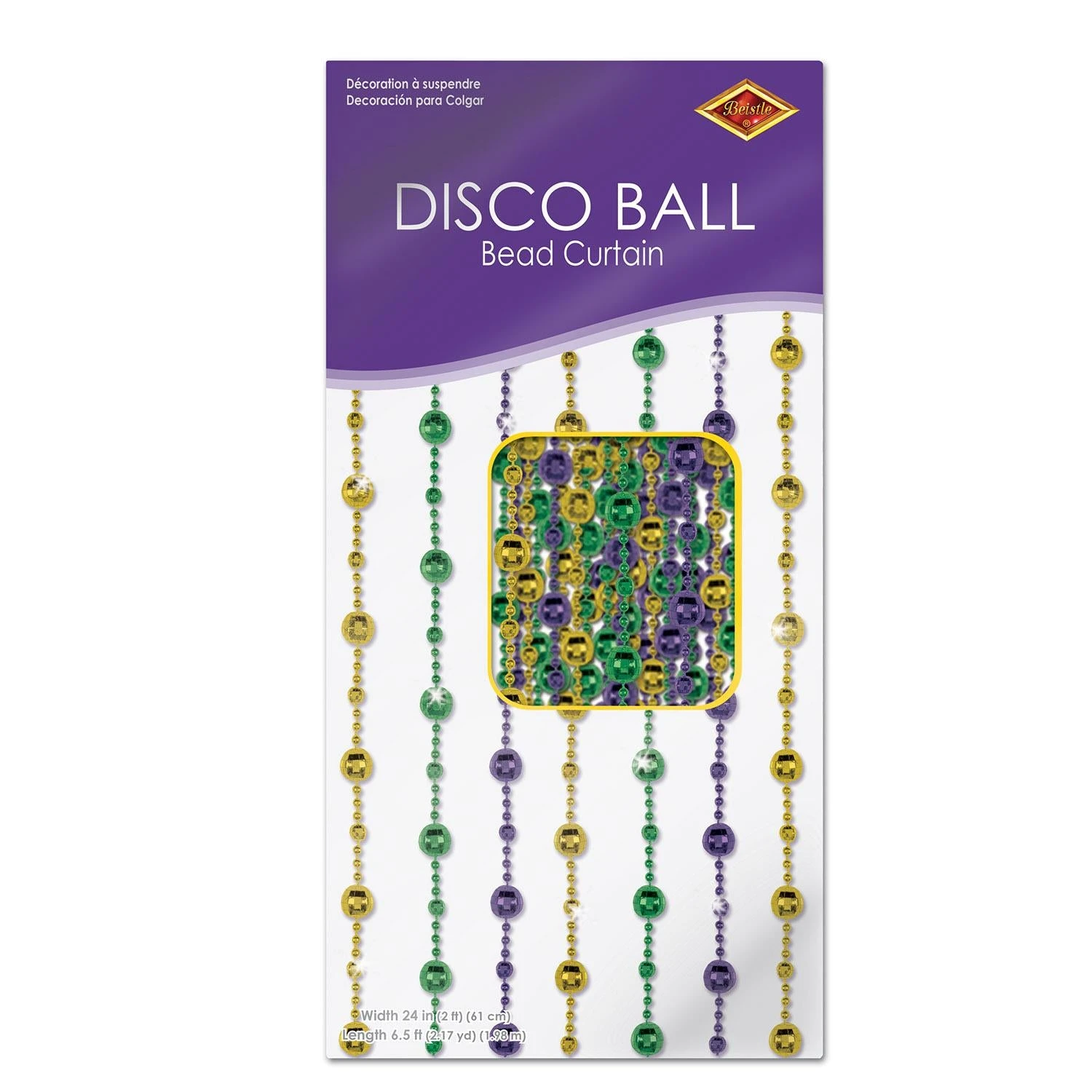 Mardi Gras Disco Ball Bead Curtain 2 Mardi Gras Disco Ball Bead Curtain - Image 2