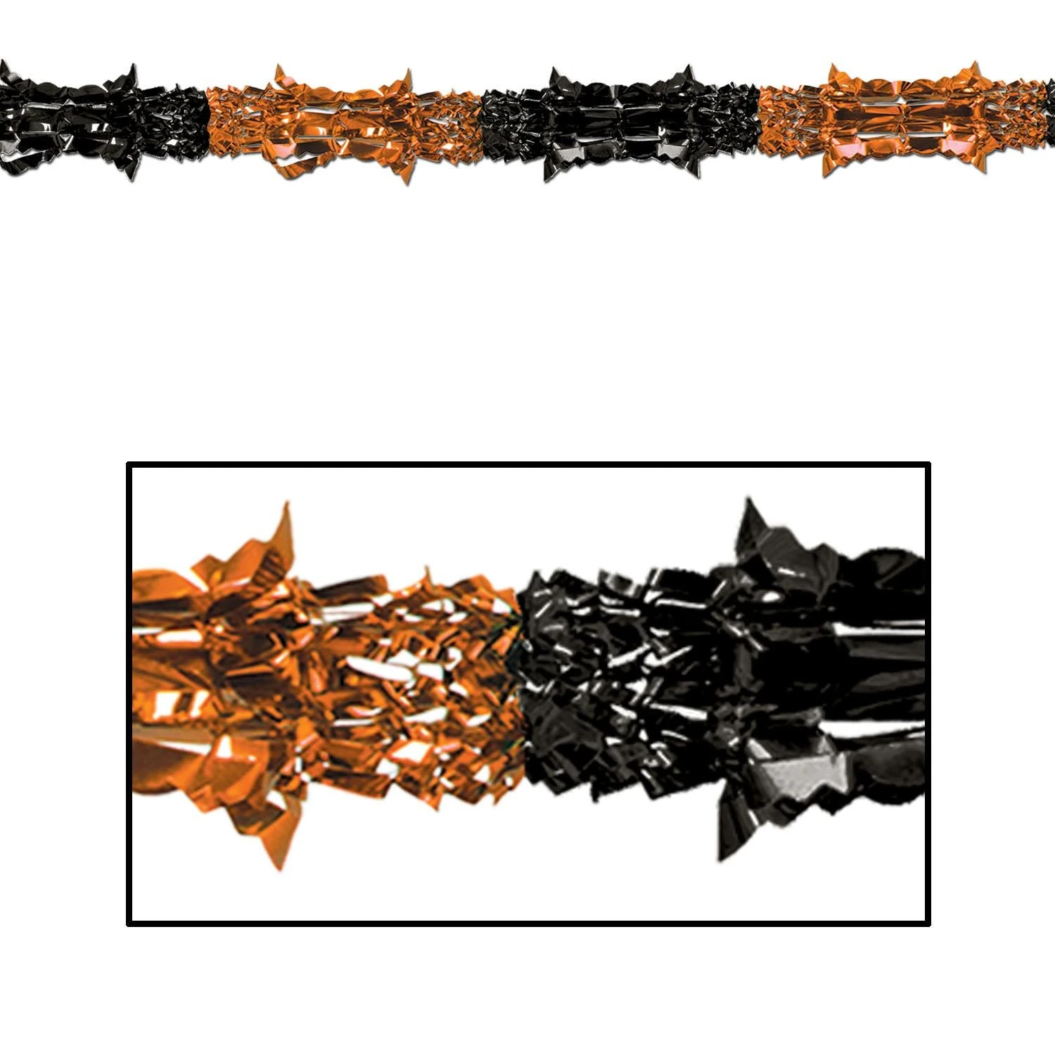 Halloween Metallic Garland - Orange & Black 1 Halloween Metallic Garland - Orange & Black