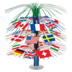 International Flag Cascade Party Centerpiece