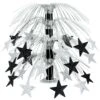 Star Cascade Party Centerpiece - Black & Silver