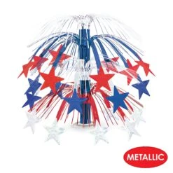 Star Cascade Party Centerpiece - Red - White - Blue -Bulk Party Supplies Shop 50553 RWB i4