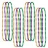 Mardi Gras Small Round Bead Necklaces (12 Per Package) 16 Mardi Gras Small Round Bead Necklaces (12 Per Package) -Bulk Party Supplies Shop 50570
