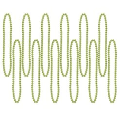 Party Bead Necklaces - Small Round Light Green (12 Per Package)