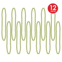 Party Bead Necklaces - Small Round Light Green (12 Per Package) -Bulk Party Supplies Shop 50570 LG i4